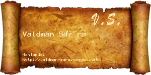 Valdman Sára névjegykártya